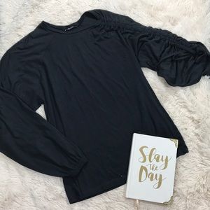 Zara Trafaluc Dark Gray / Black Blouse